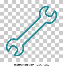 Soft Blue Contour Wrench interface toolbar pictogram. Vector pictogram style is a flat symbol on chess transparent background.