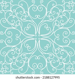 Soft blue and cream bohemian pattern. SOFT MODERN MONOGRAM PRINT