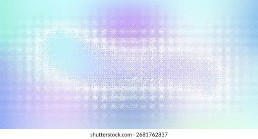 Soft blue, cyan, and purple pixel pattern background with abstract texture. Bitmap art design resembling a game screen, featuring a smooth gradient effect and digital atmosphere.