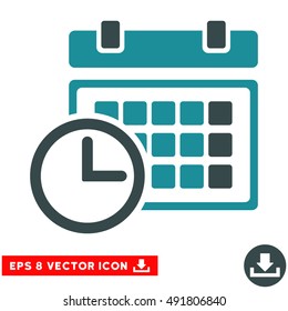 Soft Blue Date and Time EPS vector pictogram. Illustration style is flat iconic bicolor symbol on a white background.