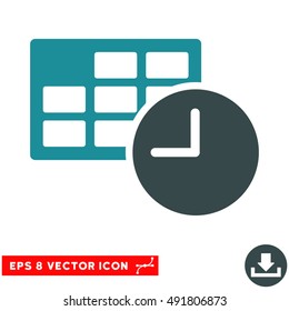 Soft Blue Date and Time EPS vector pictograph. Illustration style is flat iconic bicolor symbol on a white background.
