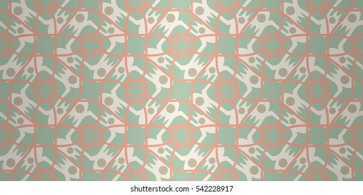 Soft blue decorative seamless pattern in alien style. Shining, symmetrical design for game, ads, web or other purpose. Vector background. Equable mosaic repeatable backdrop. Classic texture.