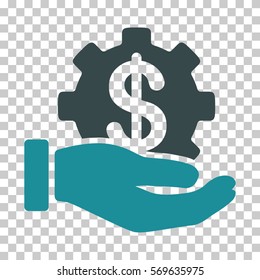 Soft Blue Development Service toolbar icon. Vector pictogram style is a flat bicolor symbol on chess transparent background.