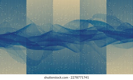 Soft Blue Digital Sound Wave Background,technology and earthquake wave  diagram concept,design for music studio and science,Vector Illustration.