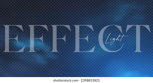 Soft blue effect with fog texture and light. Transparent vector night effect