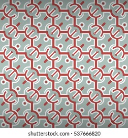 Soft blue fancy seamless pattern in technology style. Equable tessellated repeatable backdrop.