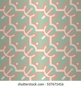 Soft blue fancy seamless pattern in tribal style.