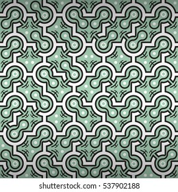 Soft blue fancy seamless pattern in alien style. Vivid, symmetric design for textile, ads, banner or other purpose.