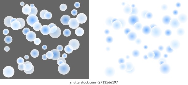 Fondo flotante azul suave de las partículas del bokeh que crea el efecto de luz de la profundidad soñadora para las superposiciones, los fondos digitales, los Fondos de pantalla y los diseños abstractos modernos
