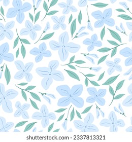 soft blue floral pattern, seamless pattern for woman wear, baby wear, wallpaper, and wrapping paper