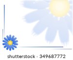 Soft blue flowers on the white background
