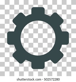 Soft Blue Gear interface pictogram. Vector pictogram style is a flat symbol on chess transparent background.