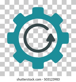 Soft Blue Gear Rotation Direction toolbar icon. Vector pictogram style is a flat bicolor symbol on chess transparent background.