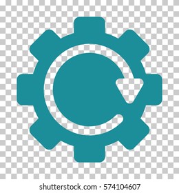 Soft Blue Gear Rotation Direction interface pictogram. Vector pictograph style is a flat symbol on chess transparent background.