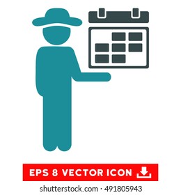 Soft Blue Gentleman Schedule EPS vector pictograph. Illustration style is flat iconic bicolor symbol on a white background.