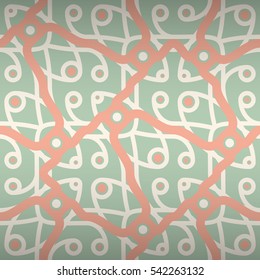 Soft blue geometric seamless pattern in fractal style. Compound mosaic repeatable backdrop. Vivid, symmetric design for game, curtain, ads or other purpose. Modern tracery. Vector background.