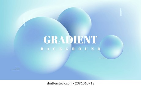 fondo de gradiente azul suave con bolas. ilustración vectorial