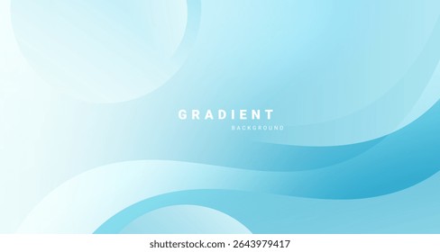 Soft blue gradient background design with flowing wave shapes