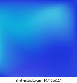 Soft blue gradient. Blurred abstract background. Multicolor blurry blend. Holographic illustration. Smooth blue texture. Beautiful natural light. Blue, green and magenta soft colored vector.