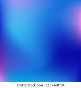 Soft blue gradient. Blurred abstract background. Multicolor blurry blend. Holographic illustration. Smooth blue texture. Beautiful natural light. Blue, green and magenta soft colored vector.