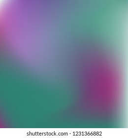 Soft blue gradient. Blurred abstract background. Multicolor blurry blend. Holographic illustration. Smooth blue texture. Beautiful natural light. Blue, green and magenta soft colored vector.