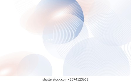 A soft blue gradient color abstract background with line circles patterns. used in banner, background, web banner, post card. Vector illustration
