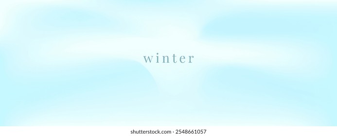 Soft blue gradient color background. Winter theme. Bright sky blue color. Vector illustration