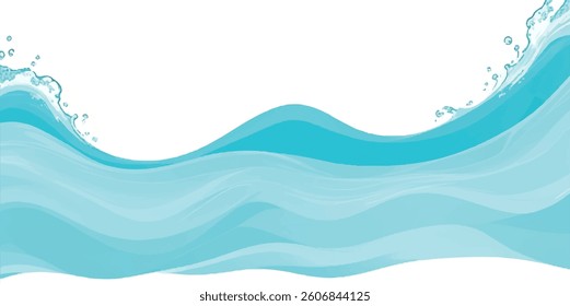 Soft Blue and Green Watercolor Ocean Wave Texture Background Featuring Abstract Waves Perfect for Creative Ocean-Inspired Graphic Design Projects and Elegant Visual Concepts.
