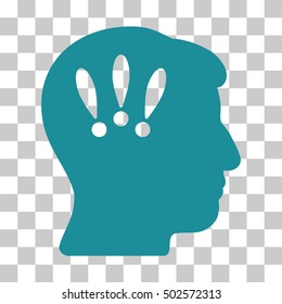 Soft Blue Head Problems toolbar pictogram. Vector pictograph style is a flat symbol on chess transparent background.