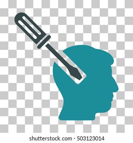 Soft Blue Head Screwdriver Tuning toolbar icon. Vector pictogram style is a flat bicolor symbol on chess transparent background.