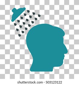 Soft Blue Head Shower toolbar icon. Vector pictogram style is a flat bicolor symbol on chess transparent background.