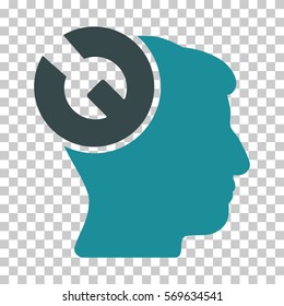 Soft Blue Head Surgery Wrench toolbar icon. Vector pictogram style is a flat bicolor symbol on chess transparent background.