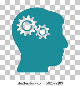Soft Blue Head Wheels Rotation interface toolbar pictogram. Vector pictogram style is a flat symbol on chess transparent background.