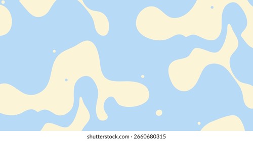 Fondo abstracto azul suave y beige claro con Formas orgánicas que crean un diseño tranquilo y minimalista ideal para fondos sutiles y presentaciones estéticas modernas