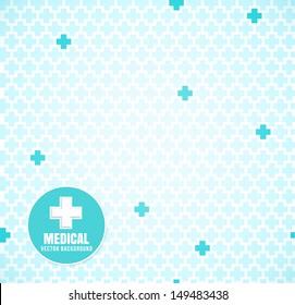 Soft Blue Medical Seamless Pattern With Crosses