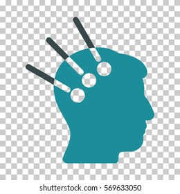 Soft Blue Neural Interface interface icon. Vector pictogram style is a flat bicolor symbol on chess transparent background.