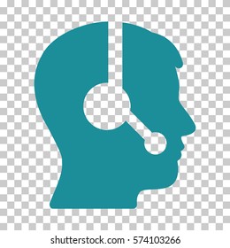 Soft Blue Operator interface icon. Vector pictograph style is a flat symbol on chess transparent background.