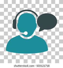 Soft Blue Operator Message interface toolbar icon. Vector pictogram style is a flat bicolor symbol on chess transparent background.