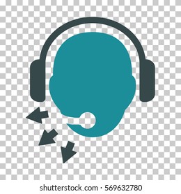 Soft Blue Operator Message interface toolbar icon. Vector pictogram style is a flat bicolor symbol on chess transparent background.