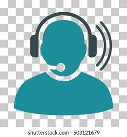 Soft Blue Operator Signal toolbar icon. Vector pictograph style is a flat bicolor symbol on chess transparent background.