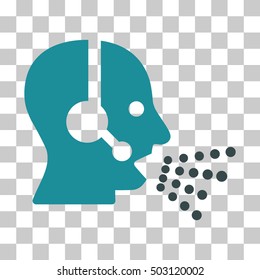 Soft Blue Operator Speech interface toolbar icon. Vector pictograph style is a flat bicolor symbol on chess transparent background.