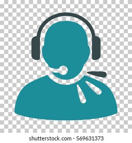 Soft Blue Operator Speech toolbar icon. Vector pictogram style is a flat bicolor symbol on chess transparent background.