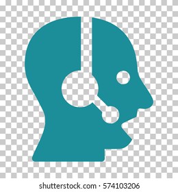 Soft Blue Operator toolbar icon. Vector pictograph style is a flat symbol on chess transparent background.