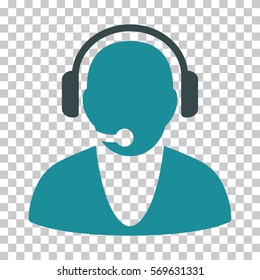 Soft Blue Operator toolbar pictogram. Vector pictograph style is a flat bicolor symbol on chess transparent background.