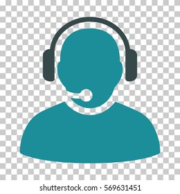 Soft Blue Operator toolbar pictogram. Vector pictograph style is a flat bicolor symbol on chess transparent background.