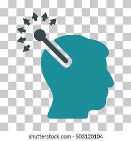 Soft Blue Optical Neural Interface toolbar pictogram. Vector pictogram style is a flat bicolor symbol on chess transparent background.