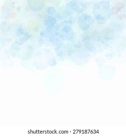 Soft  blue pastel bright colored calm abstract background for design. Watercolor texture paper effect. Vector background