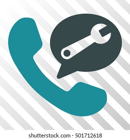 Soft Blue Phone Service Message interface pictogram. Vector pictogram style is a flat bicolor symbol on diagonal hatch transparent background.