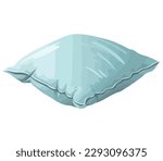 Soft blue pillow design for comfortable sleeping over white