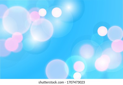 Soft blue and pink bokeh background. Soft blur light effect wallpaper. Abstract background bokeh blurred. Shiny bokeh pink light effect. Vector illustration.